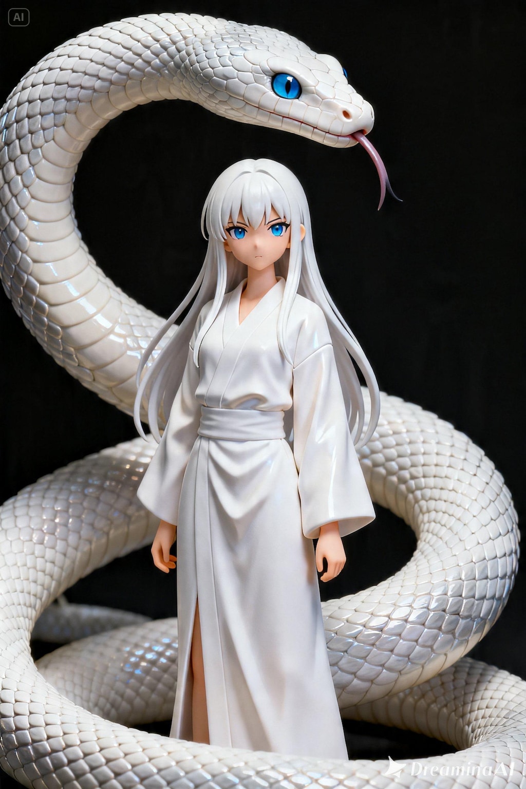 白ヘビの御神体【フィギュア風】