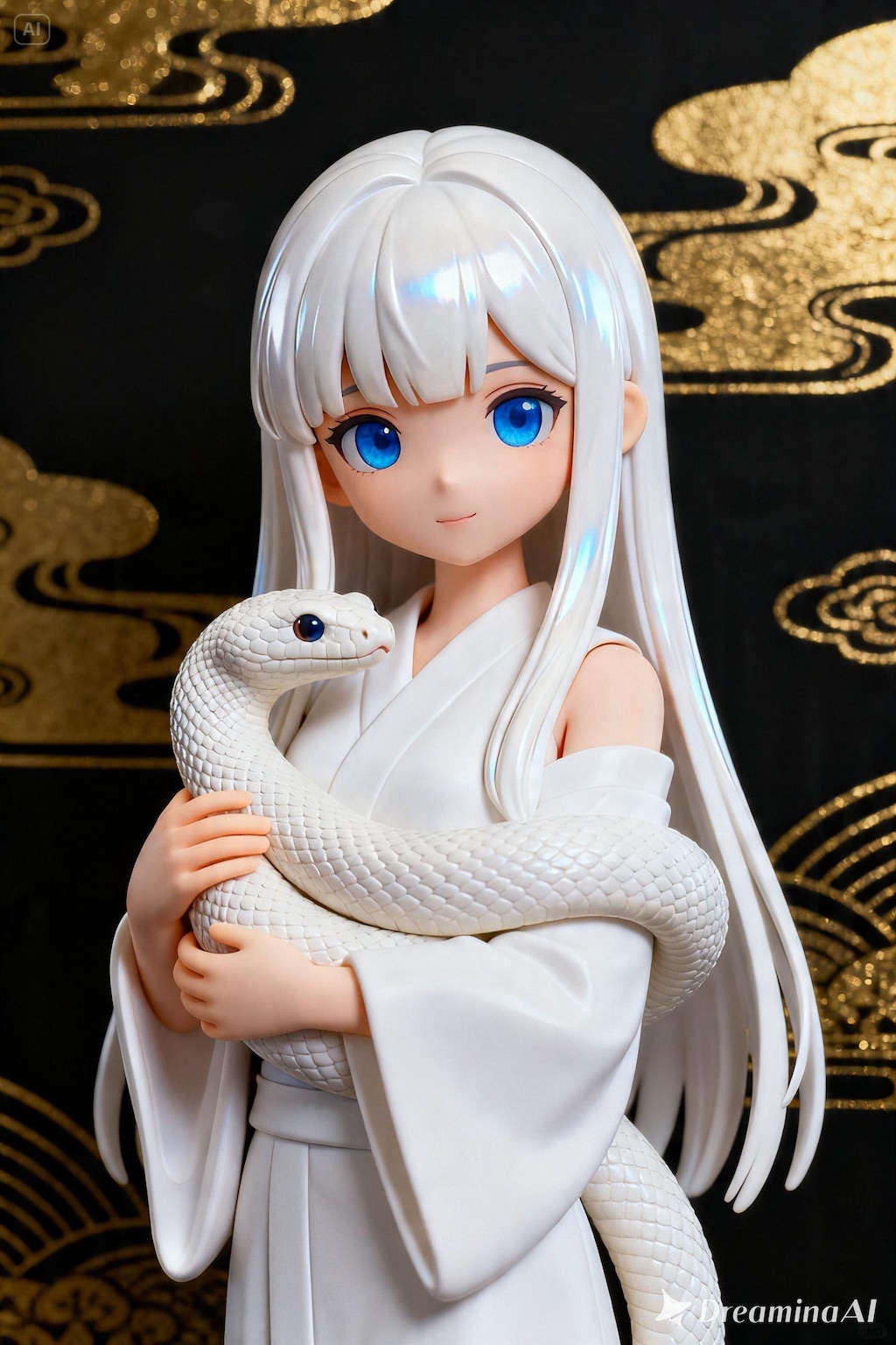 白ヘビの御神体【フィギュア風】