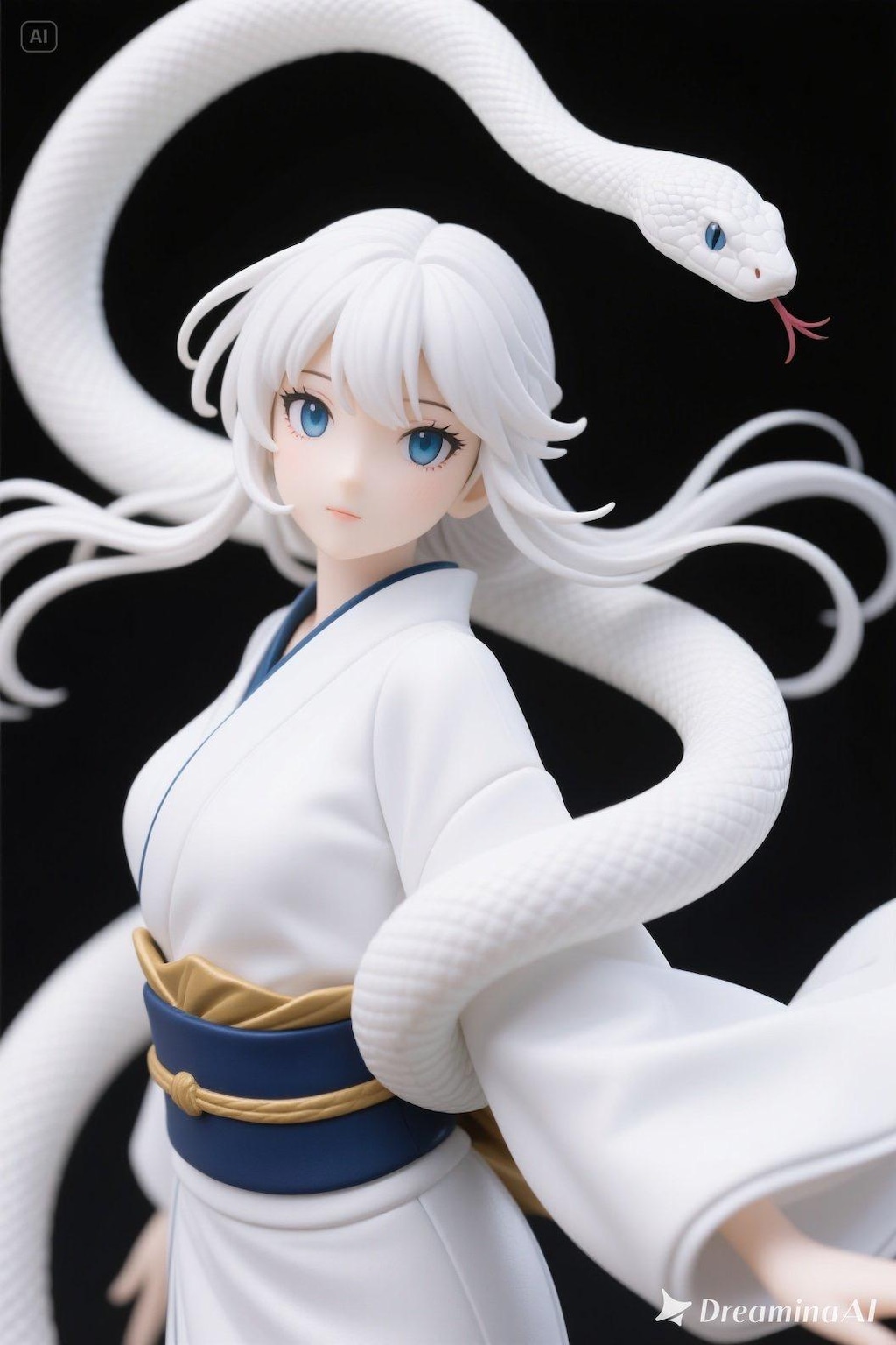 白ヘビの御神体【フィギュア風】