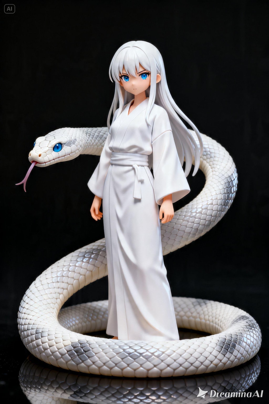 白ヘビの御神体【フィギュア風】