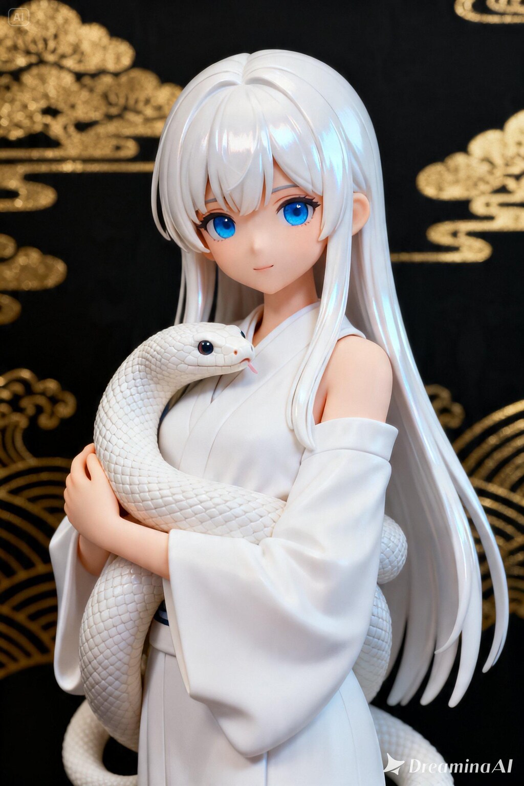 白ヘビの御神体【フィギュア風】