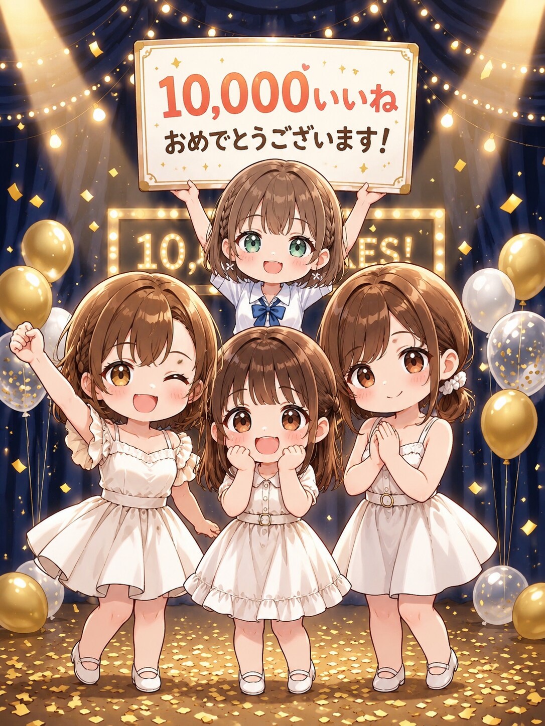 めがろ丼さん、10,000いいねおめでとうございます٩( 'ω' )و | の人気AIイラスト・グラビア