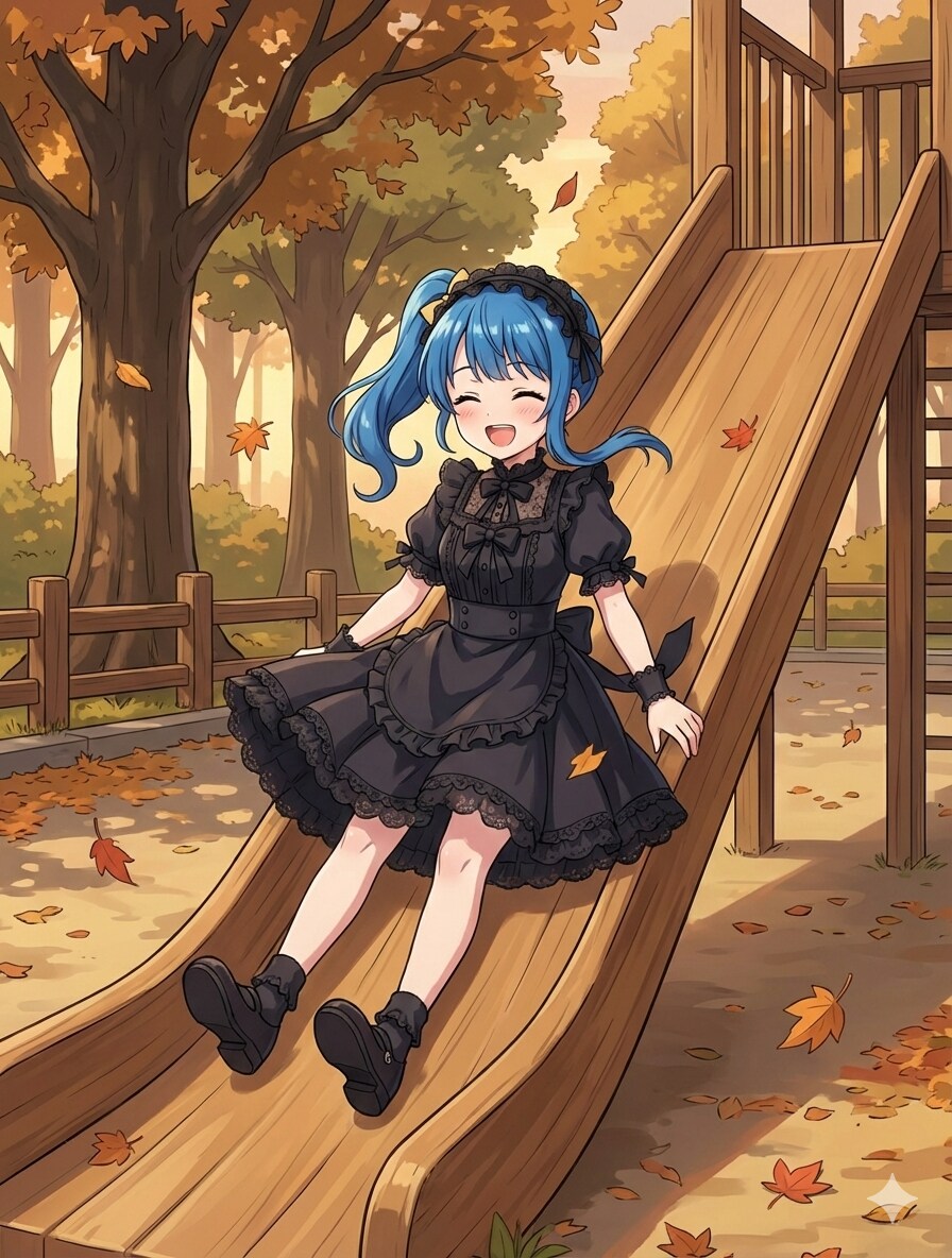 ゴスロリではしゃぐソラちゃん