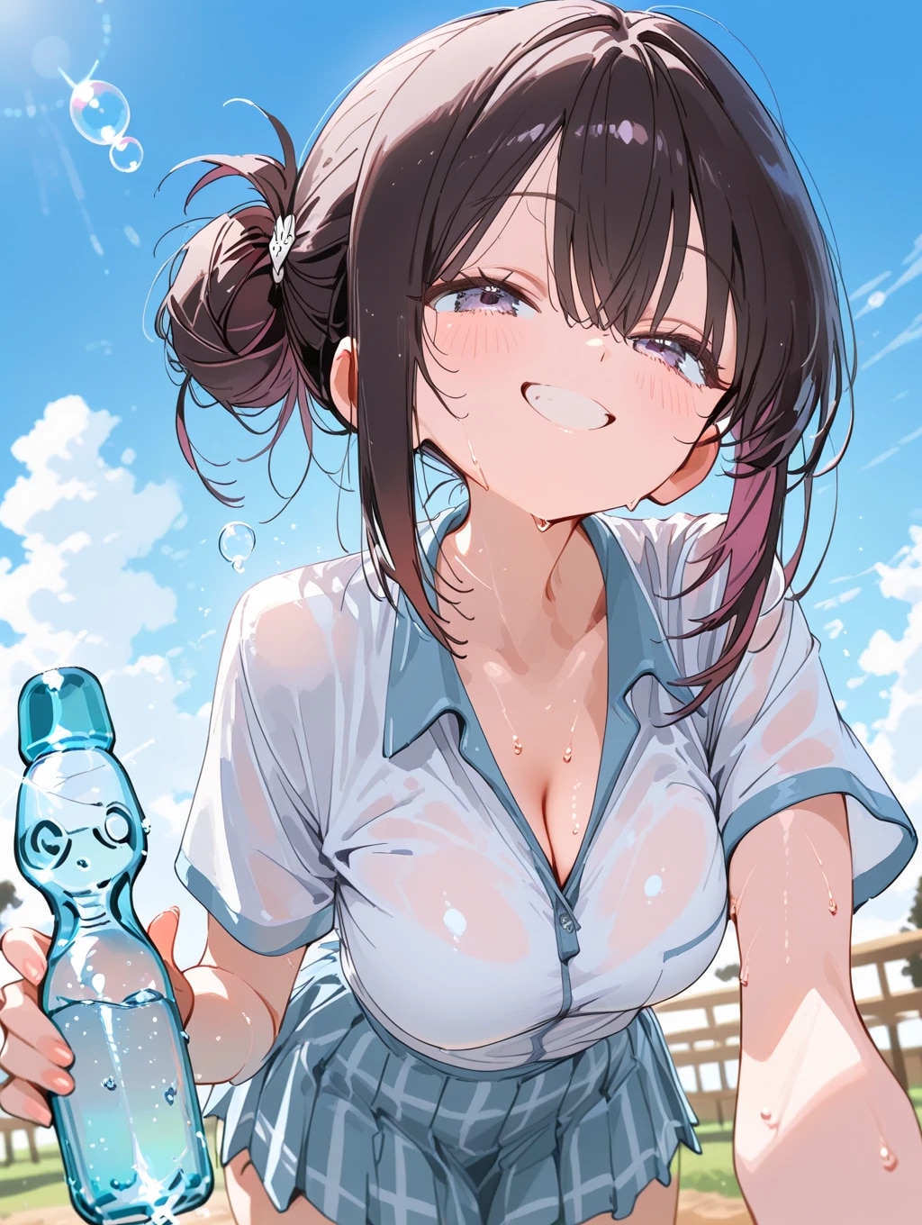 「暑いねぇ〜、ラムネ.....飲む？」 | の人気AIイラスト・グラビア