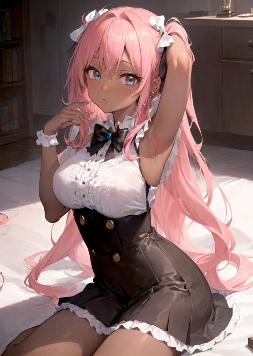 腋見せ ピンク髪褐色ギャルちゃん