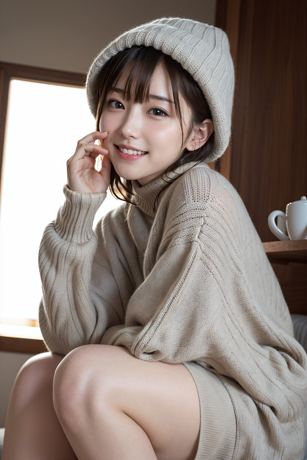 セーターと帽子