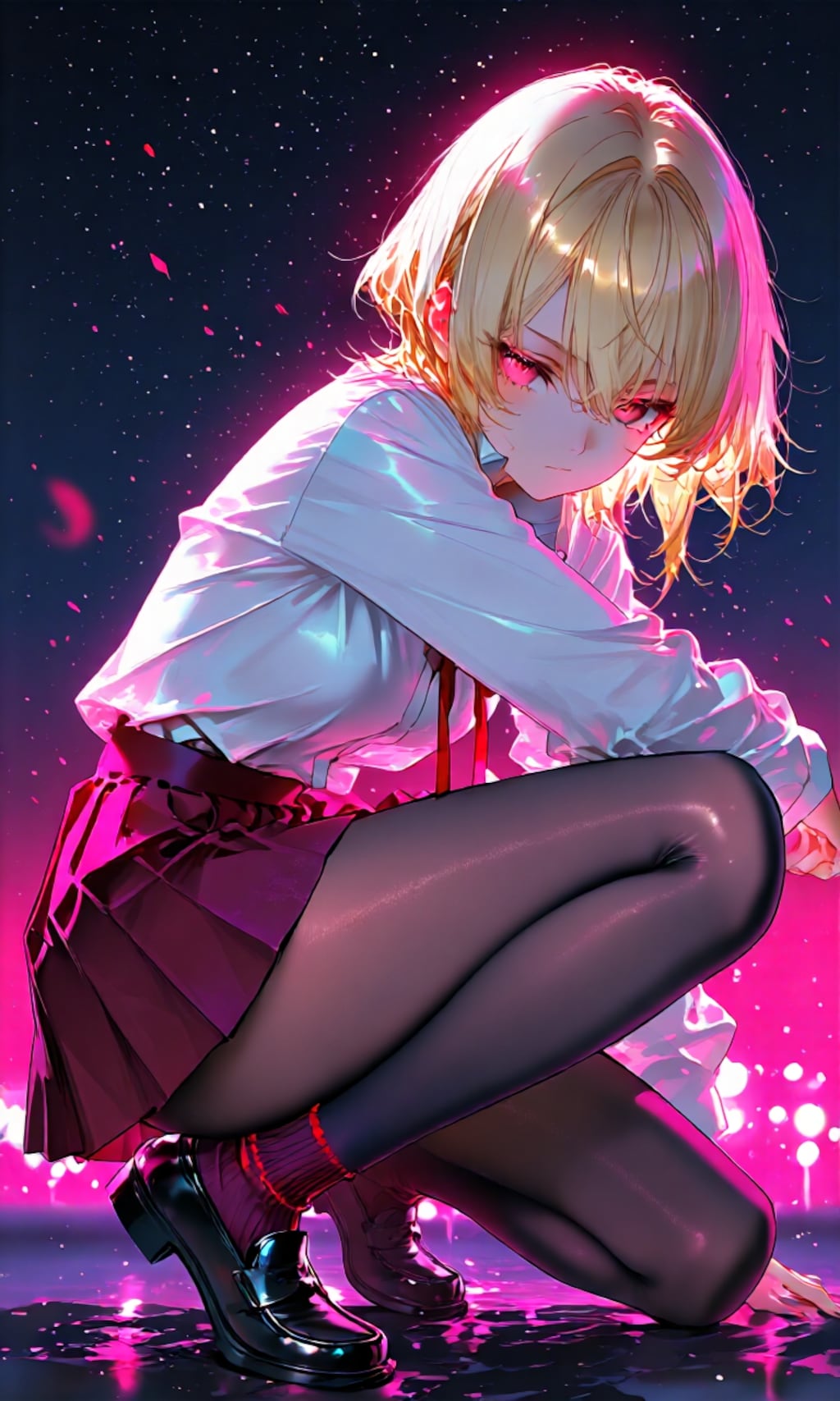 ​夜の街に溶ける影