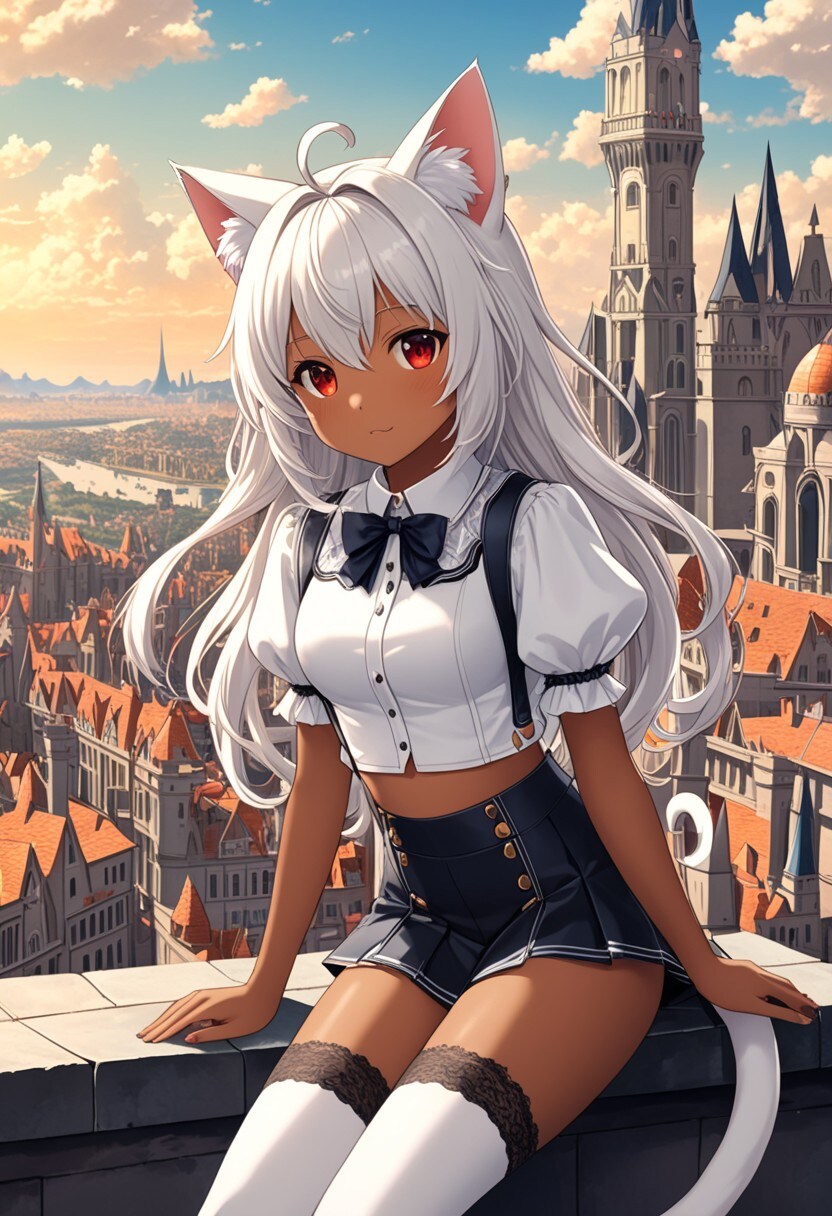 旅する褐色猫娘 | の人気AIイラスト・グラビア