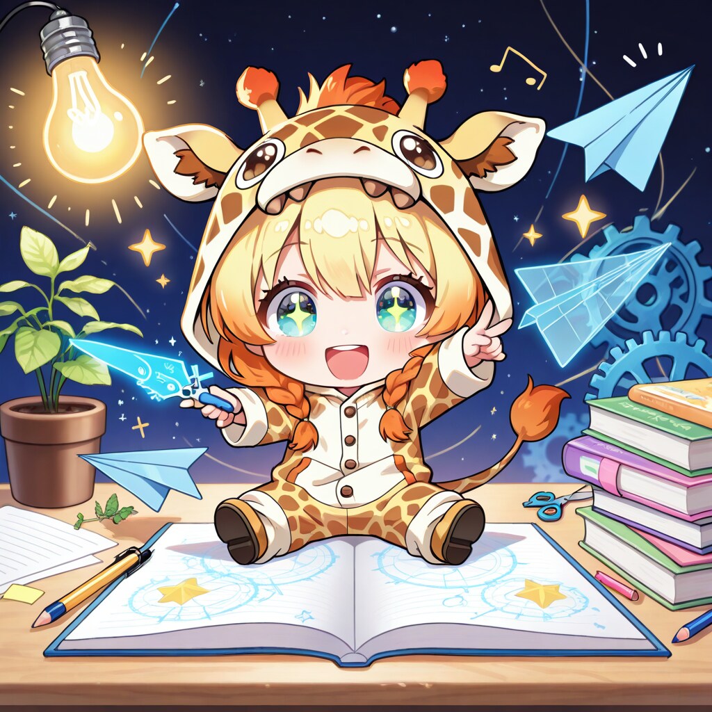 楽しいアイデアが溢れて止まらないキリン着ぐるみちび子ちゃん | の人気AIイラスト・グラビア