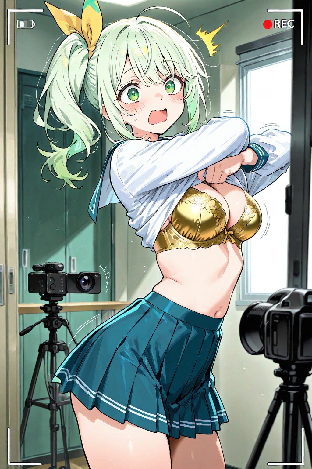 まだカメラが回ってない気でいた萌葱 喜緑ちゃん