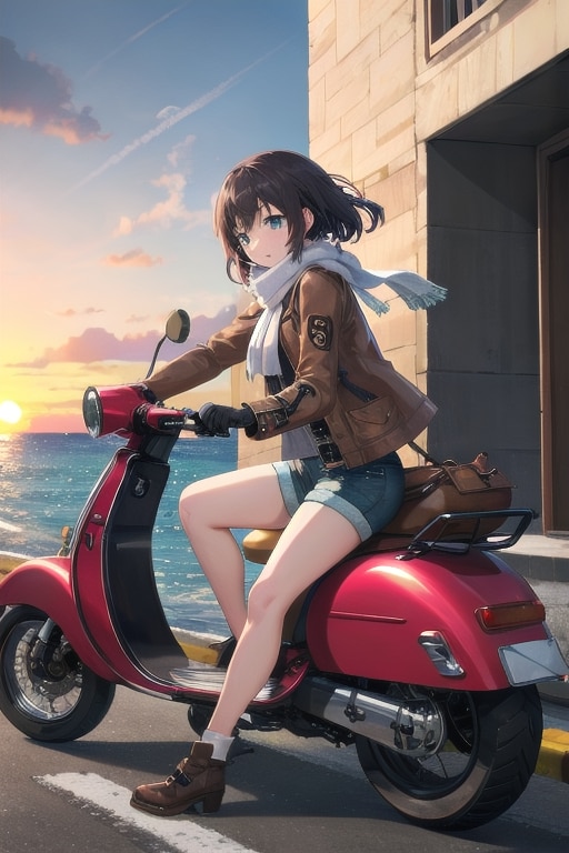 スクーター好き彼女 | の人気AIイラスト・グラビア
