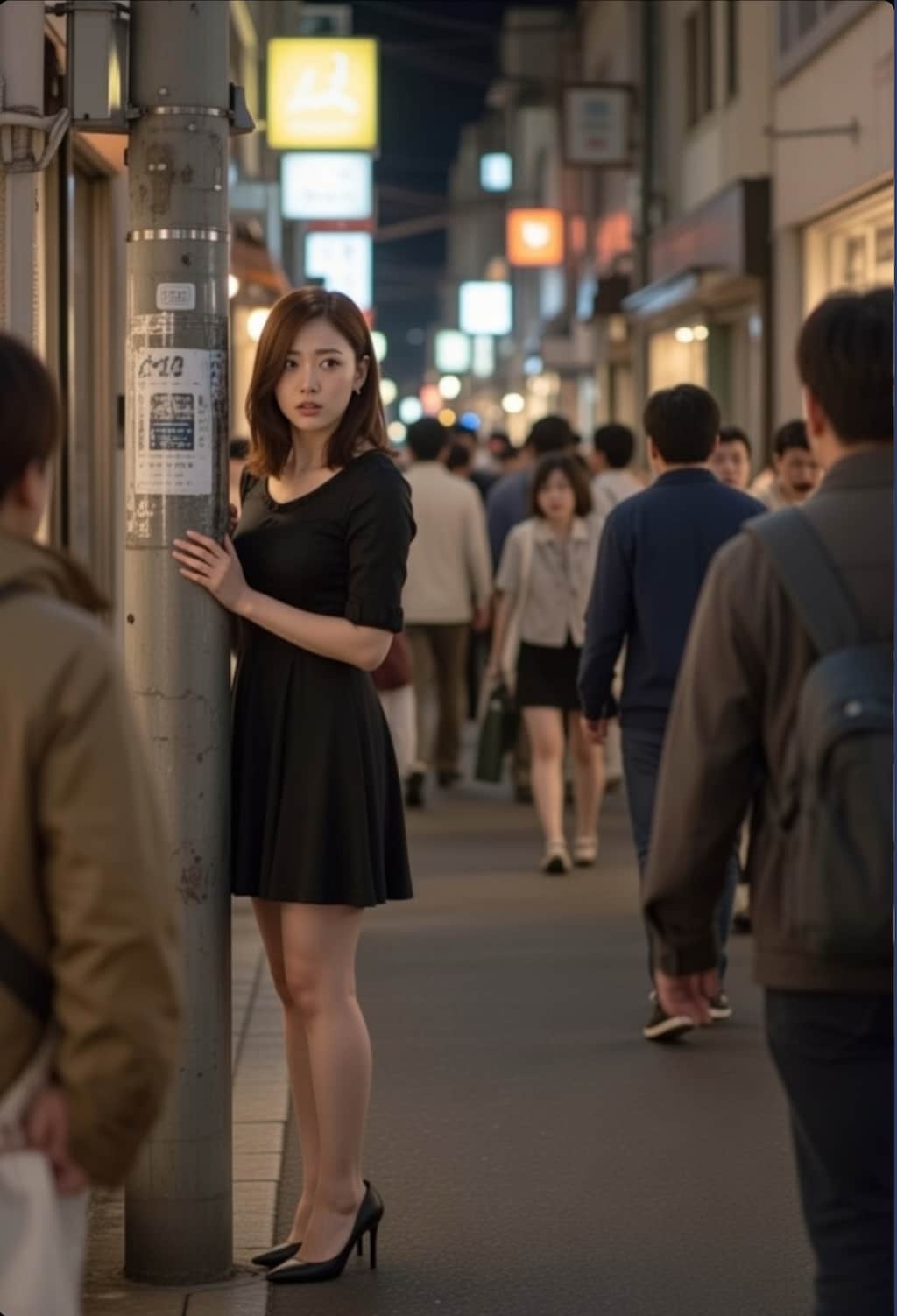 町でたたずむ、アバター夢恵