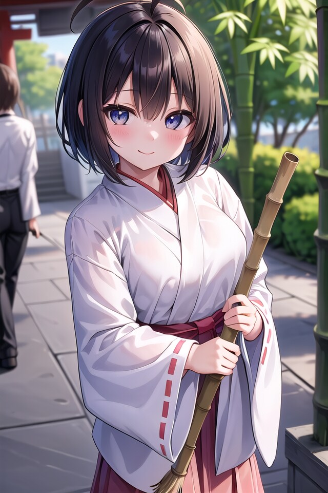 お掃除巫女さん