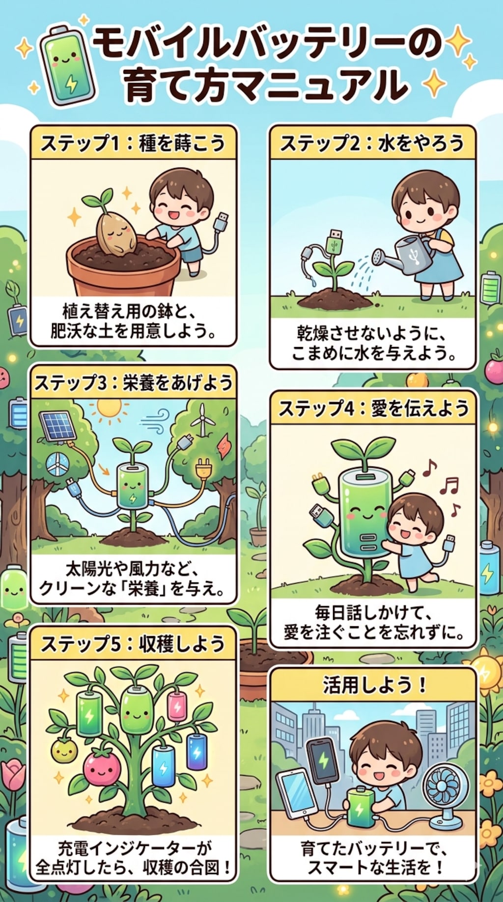 モバイルバッテリーの栽培方法