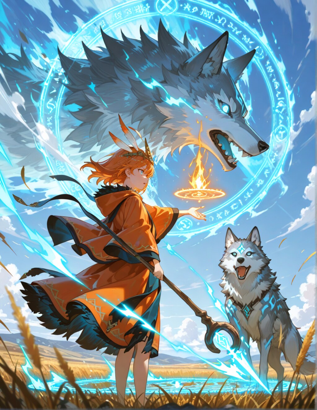 狼の霊獣を使役する術師