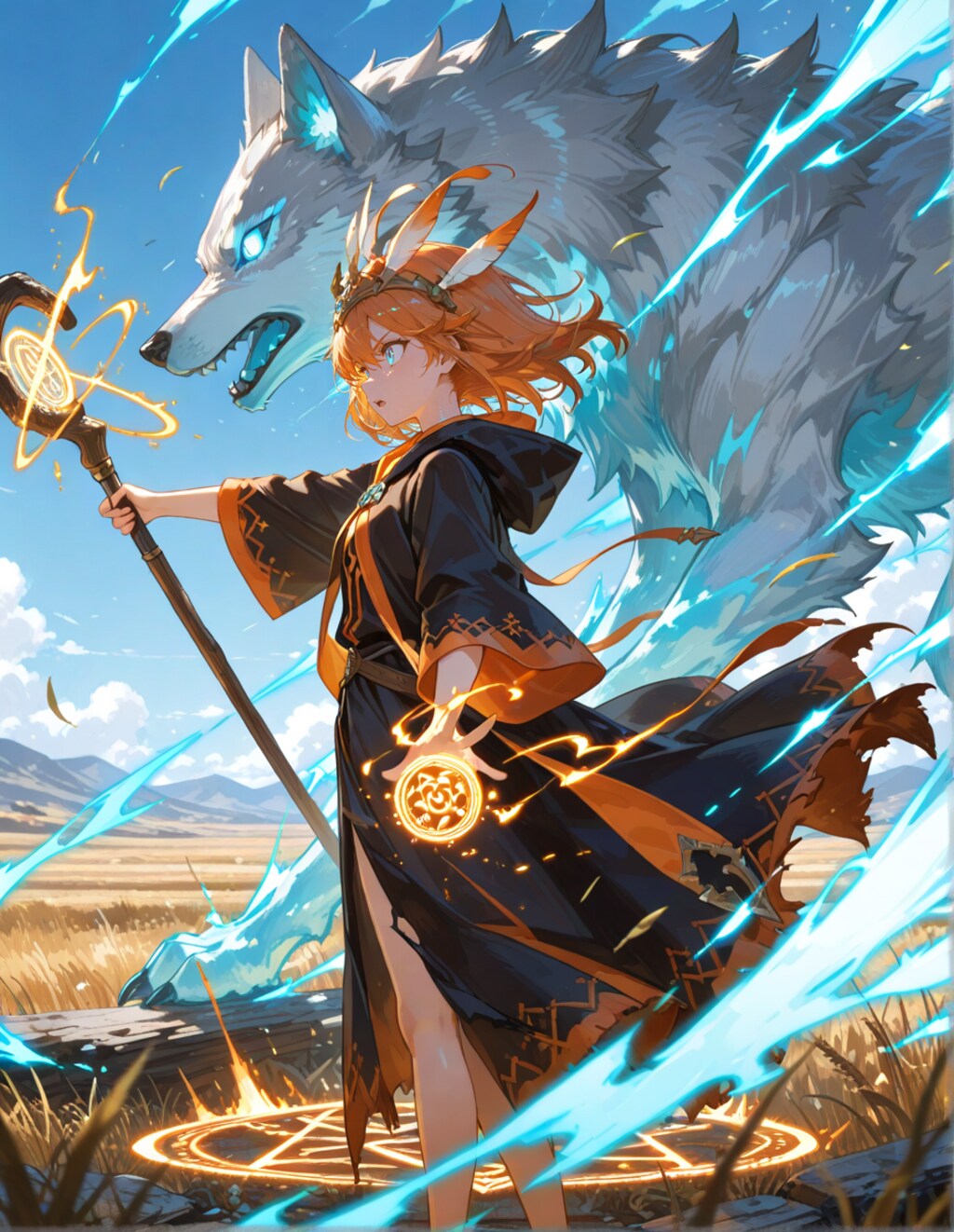 狼の霊獣を使役する術師