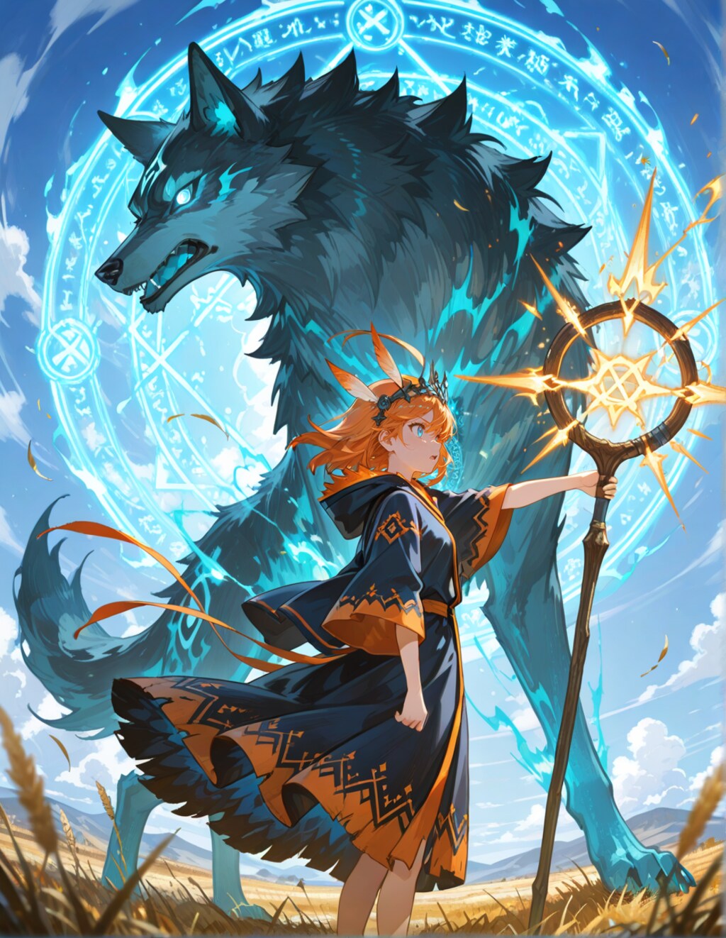 狼の霊獣を使役する術師