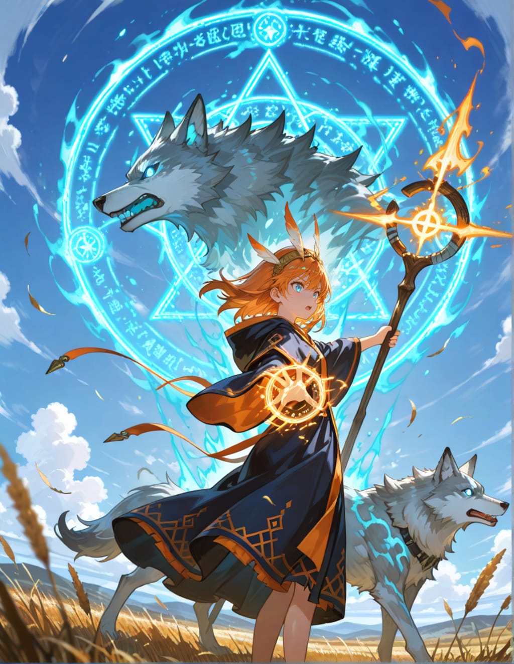 狼の霊獣を使役する術師