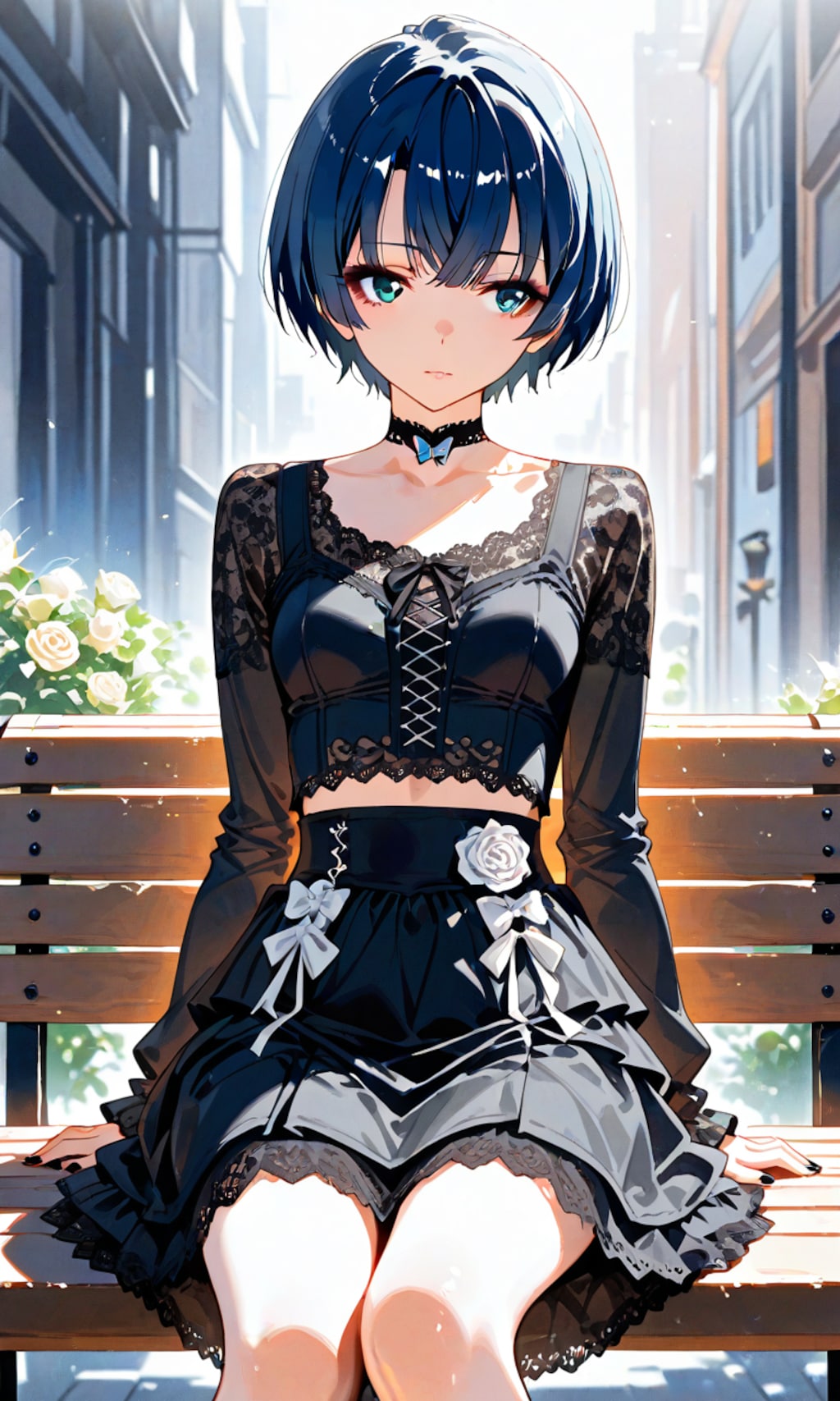 ベンチのゴスロリ柑菜ちゃん