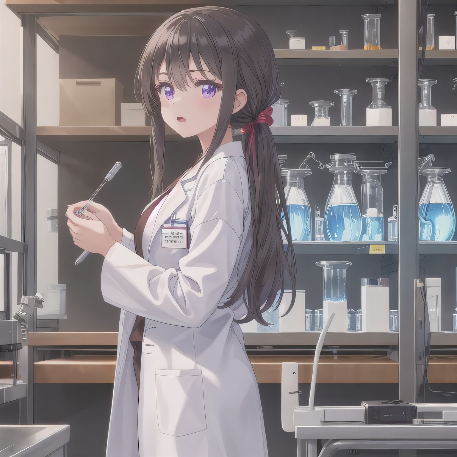 黒髪ロングで白衣の少女２７ | の人気AIイラスト・グラビア