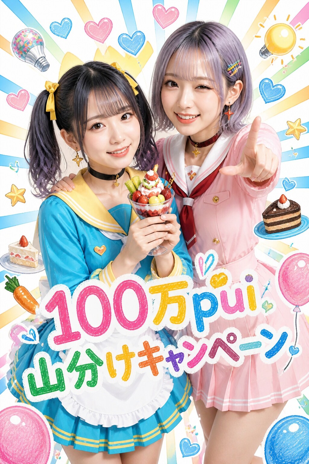 100万pui山分けキャンペーン応援♪ | の人気AIイラスト・グラビア