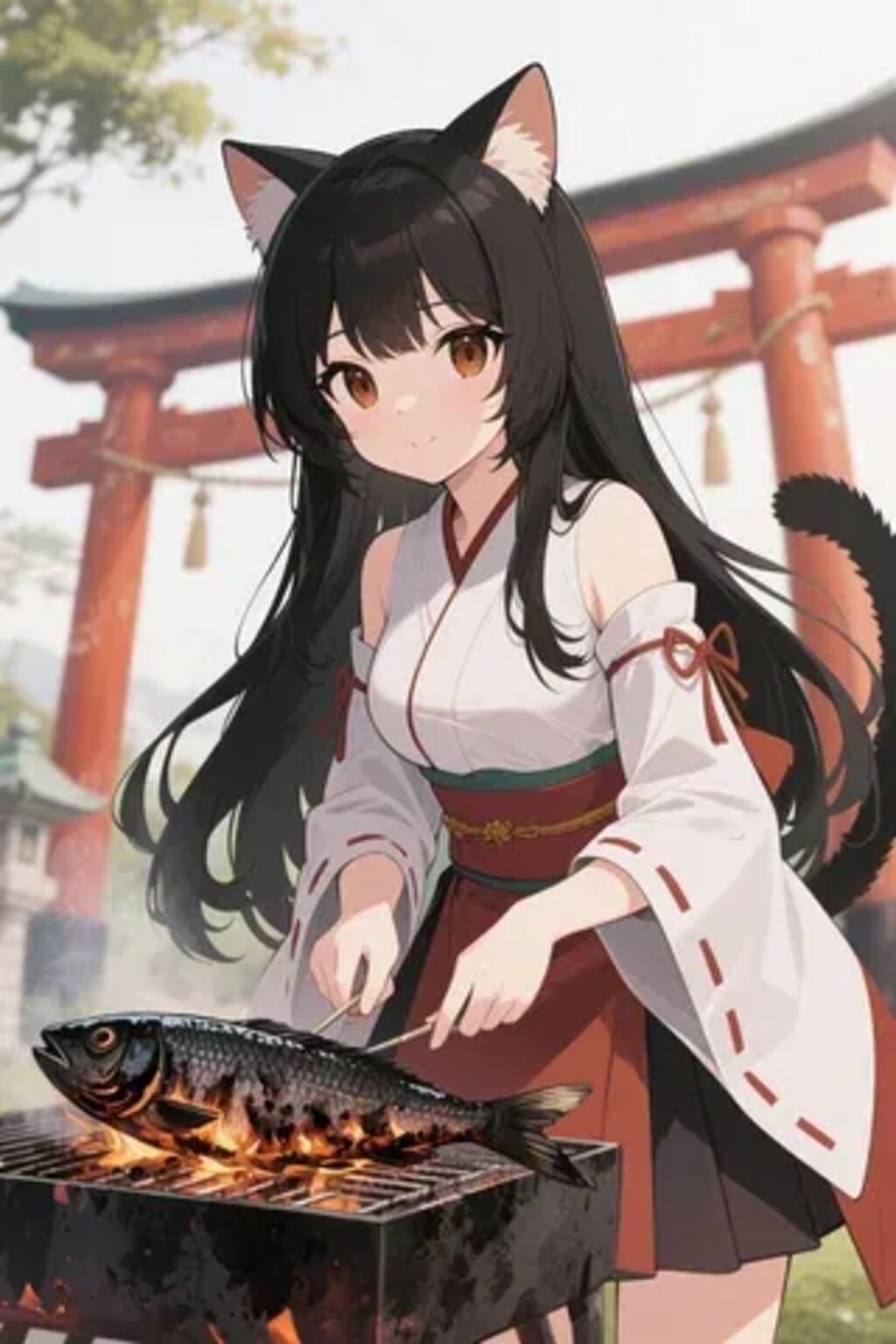 おさかにゃを焼くさくらちゃん