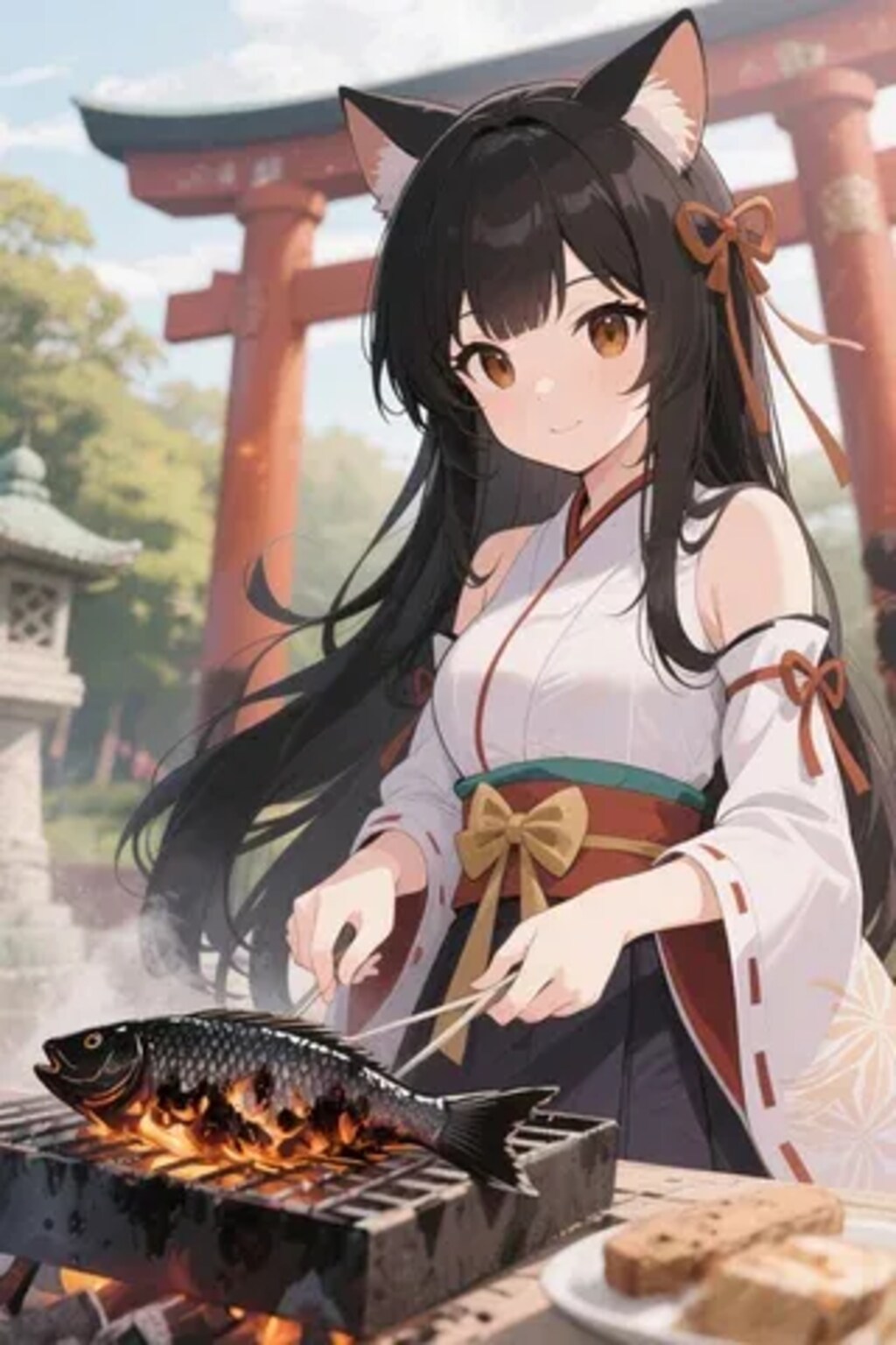 おさかにゃを焼くさくらちゃん