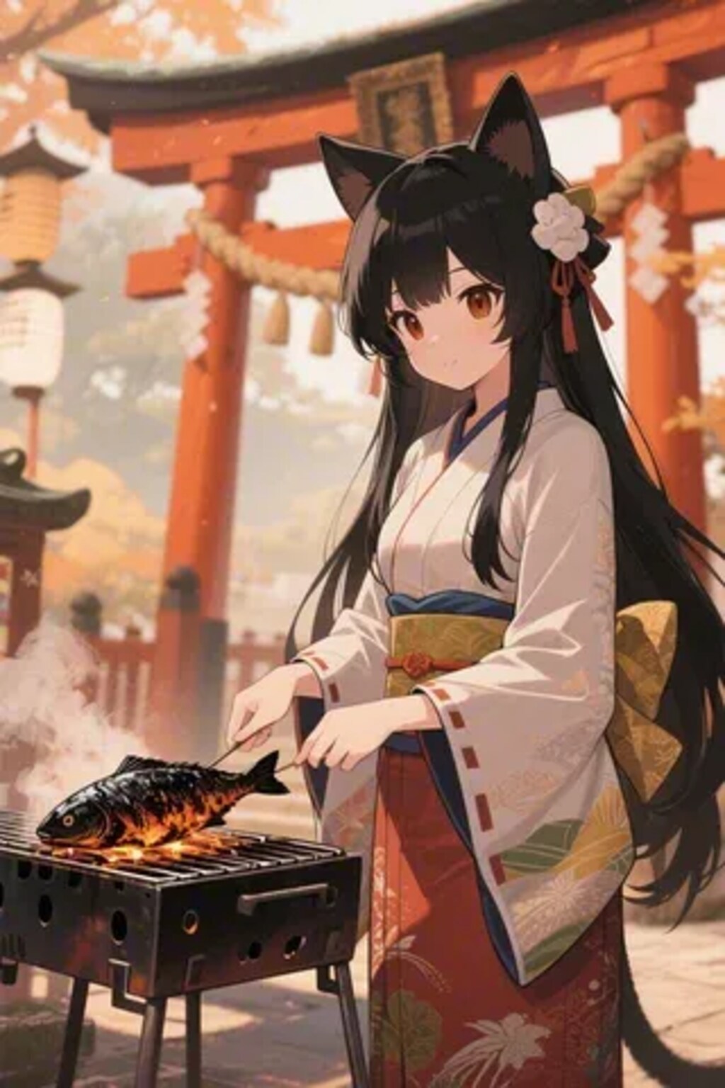 おさかにゃを焼くさくらちゃん