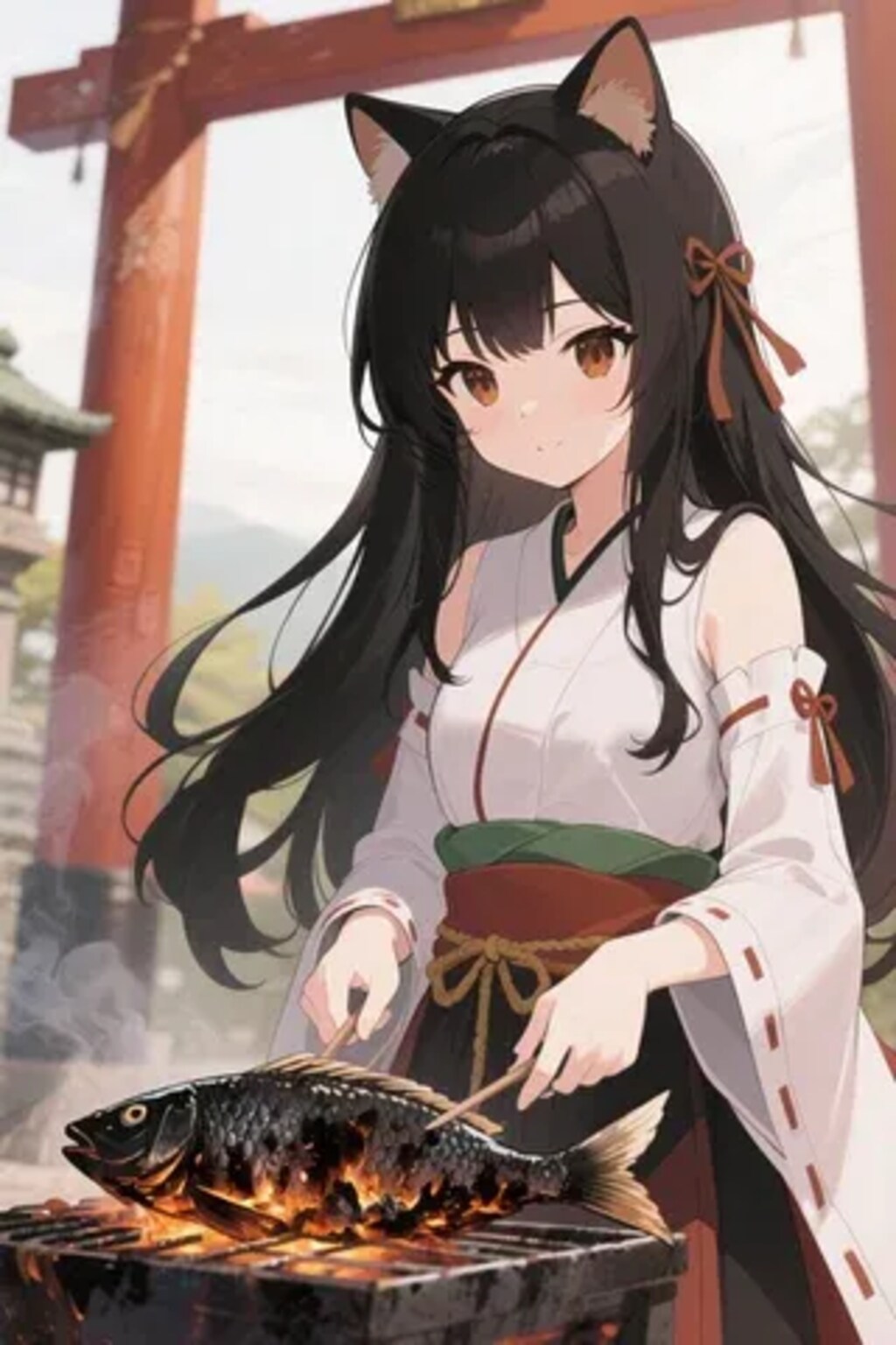 おさかにゃを焼くさくらちゃん