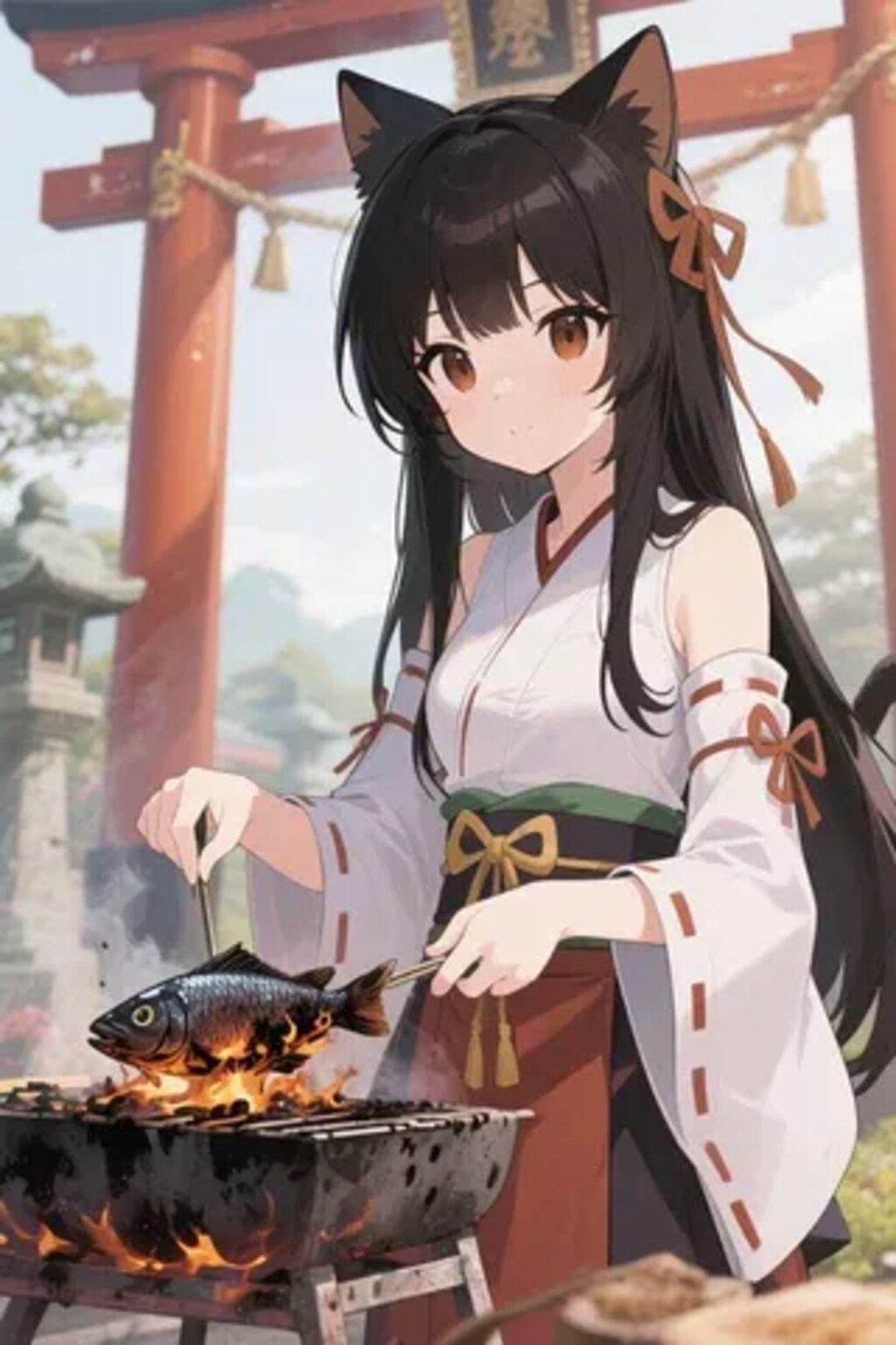 おさかにゃを焼くさくらちゃん