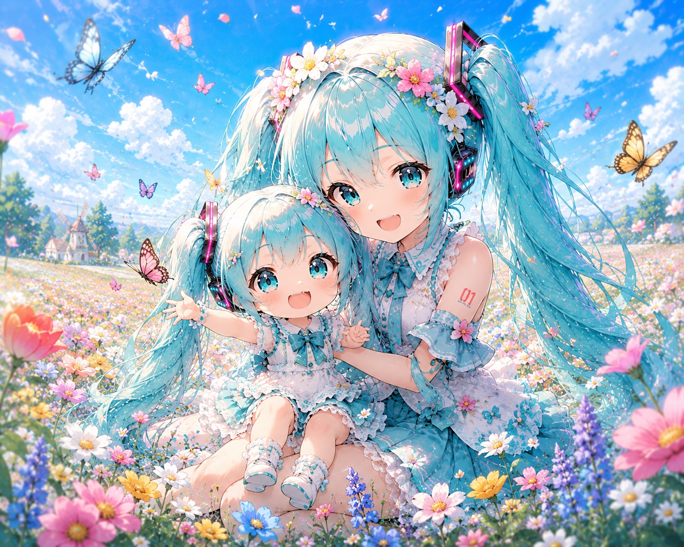 四季を感じて　春の姉妹 | の人気AIイラスト・グラビア