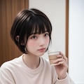 近所のカフェでくつろぐ女子 5枚目