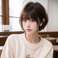 近所のカフェでくつろぐ女子 2枚目