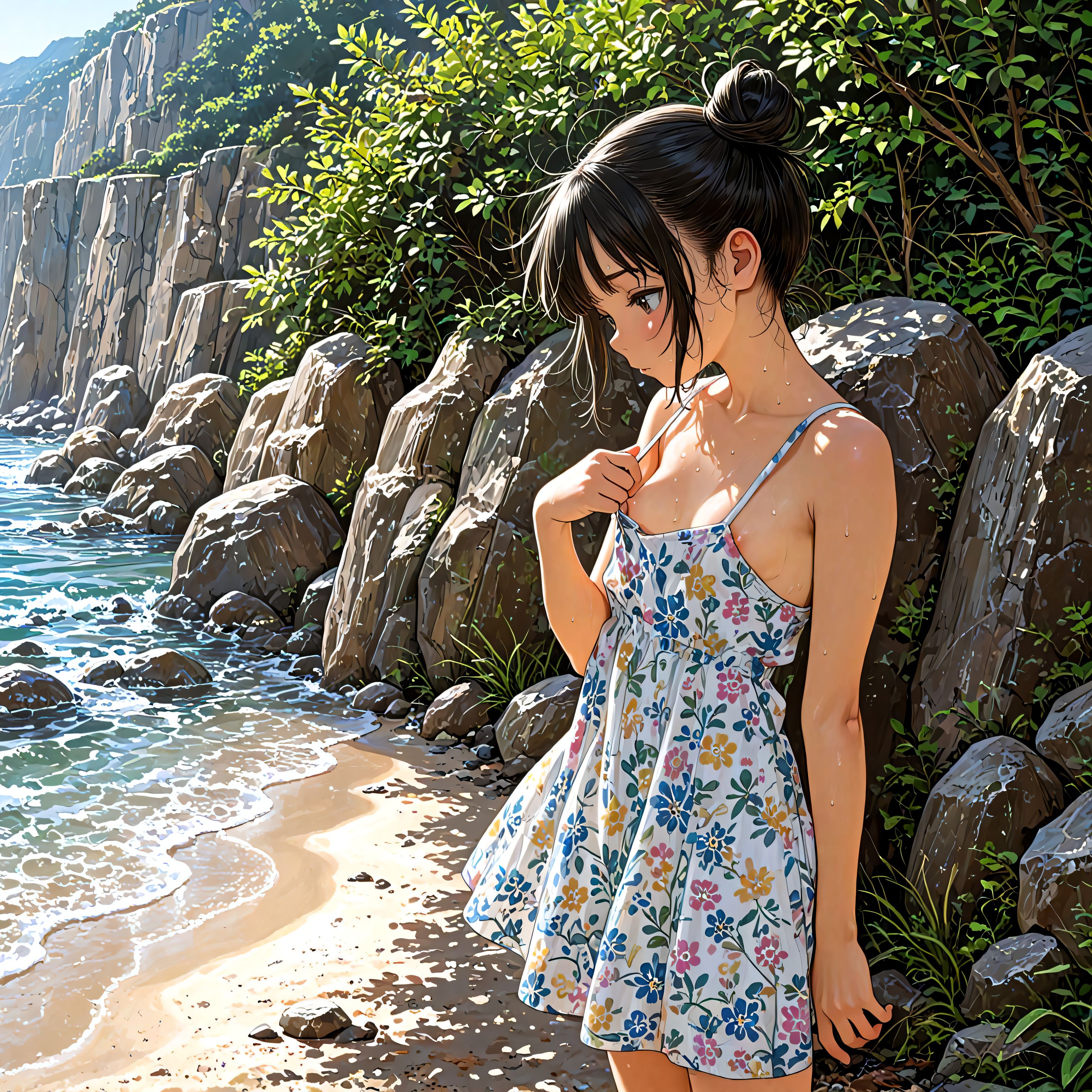 ドレスと海岸