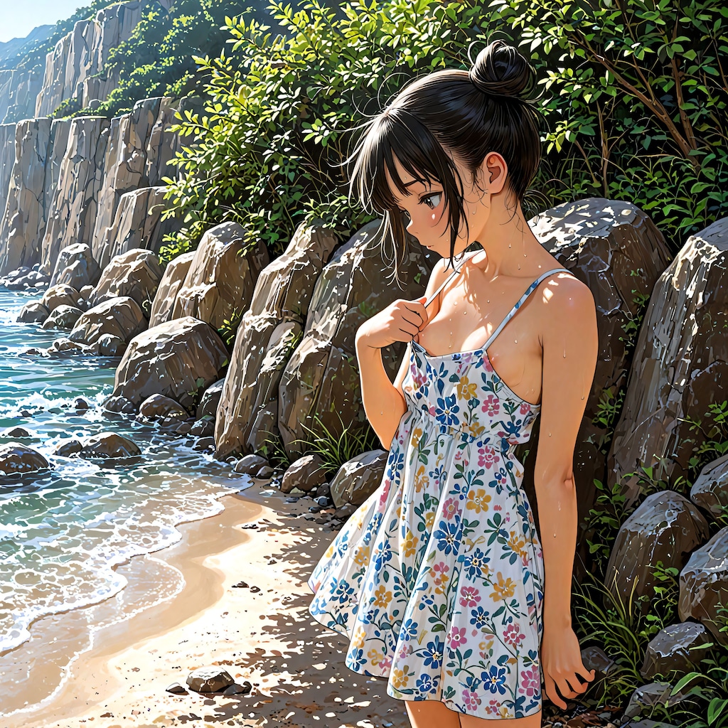 ドレスと海岸