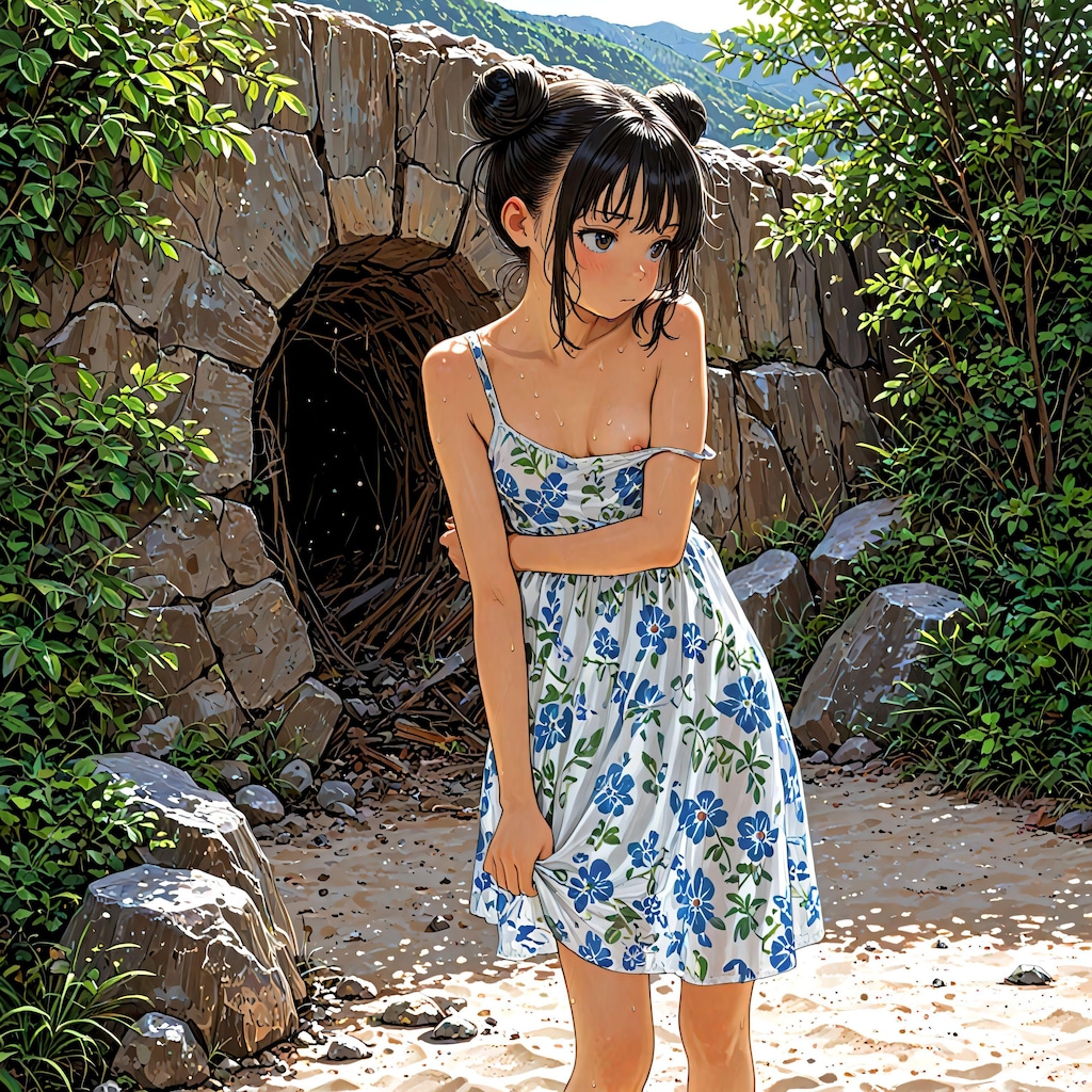 ドレスと海岸