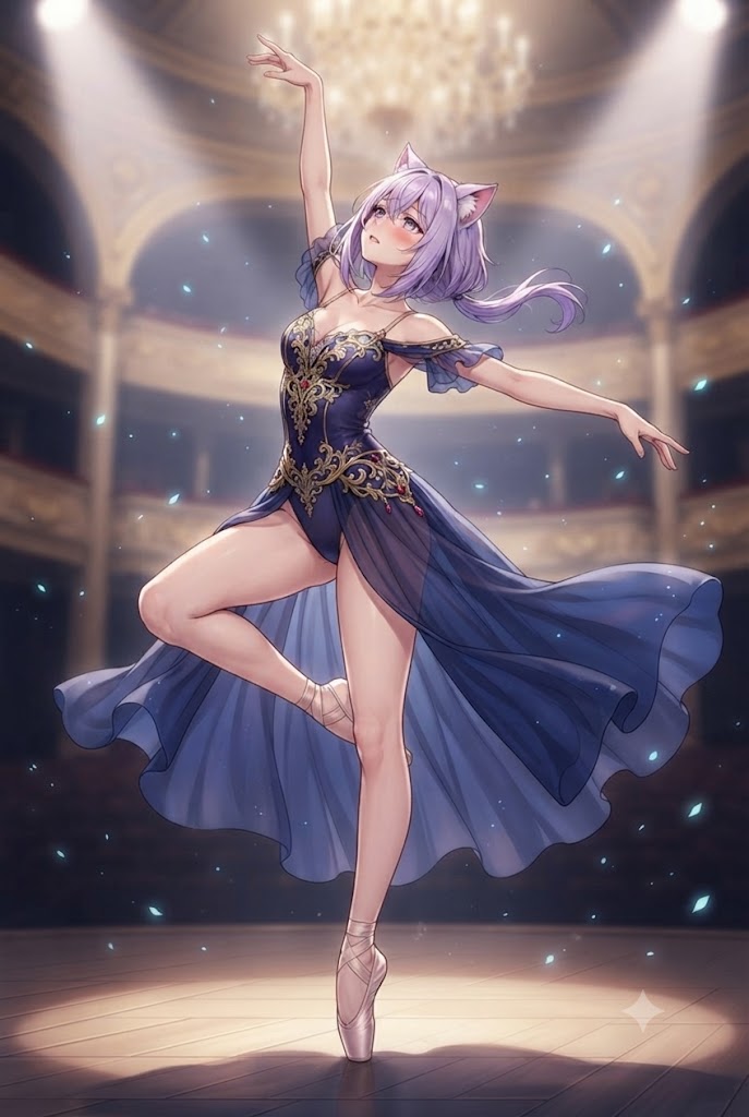 可憐に優雅に舞うプリマドンナのシス