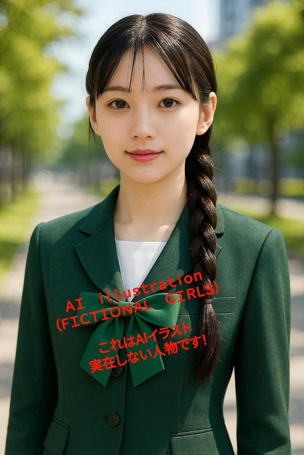 【アナザーカミレン】編み込みハーフアップなカミグリーン