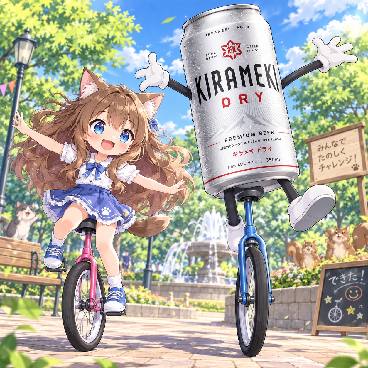 一輪車で遊ぶ小さな女の子 | の人気AIイラスト・グラビア