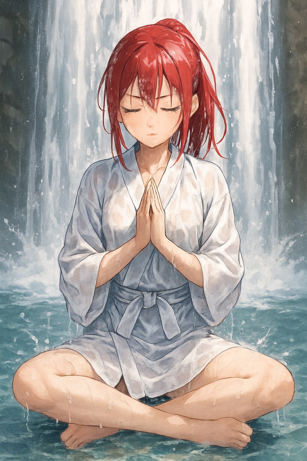 暑いから滝行だ！
