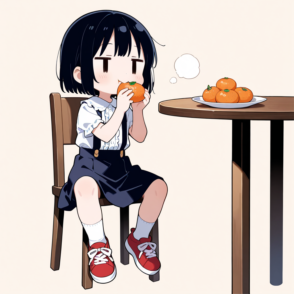 みかんを食べる