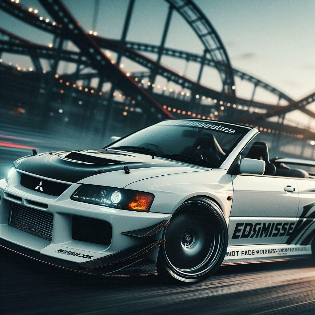三菱ランサーエボリューションオープンカーのドリ車