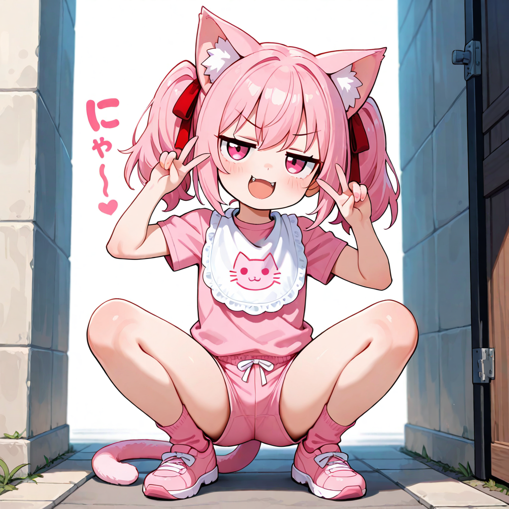 可愛い子はみんなやっている、最近流行りのしゃがんでピース！！