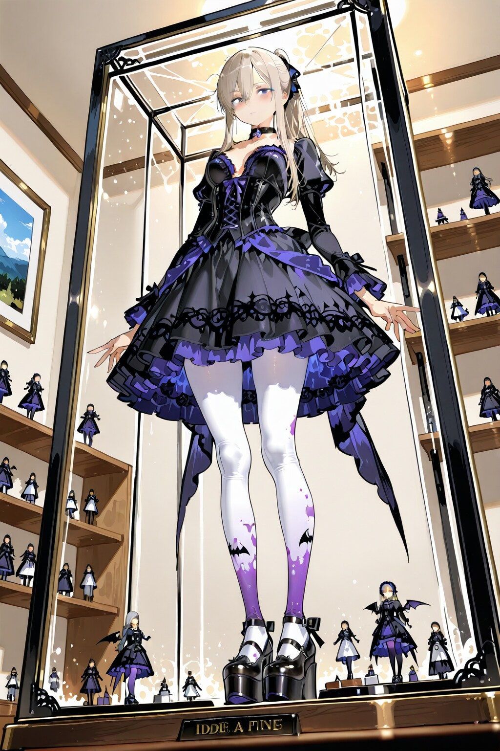 【企画：ゴシック】等身大ゴスロリフィギュア | の人気AIイラスト・グラビア