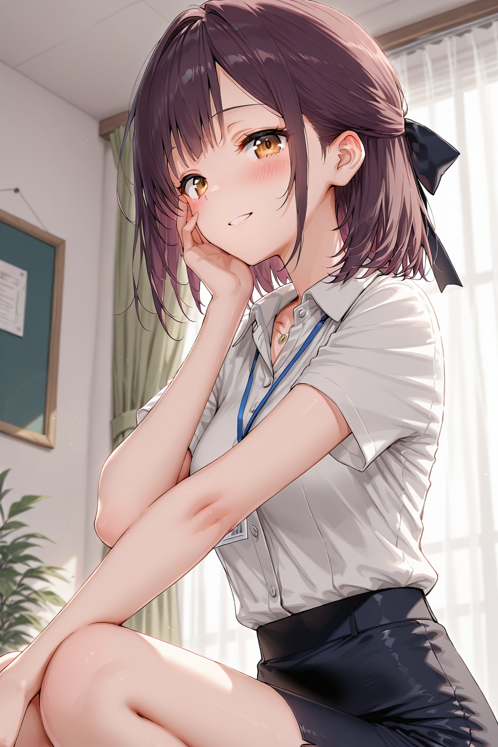 しゃがんでるOLさん