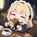 新入荷のロールケーキをこれでもかとお替りしまくっちゃう系メイドちゃん 6枚目
