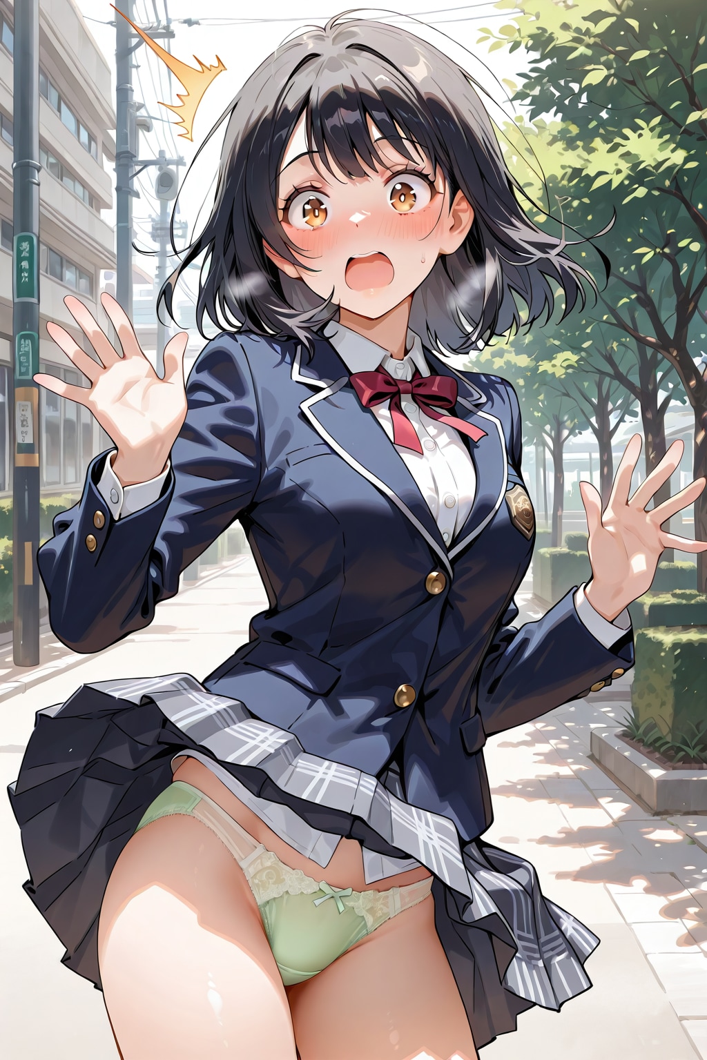 捲りあがりスカート