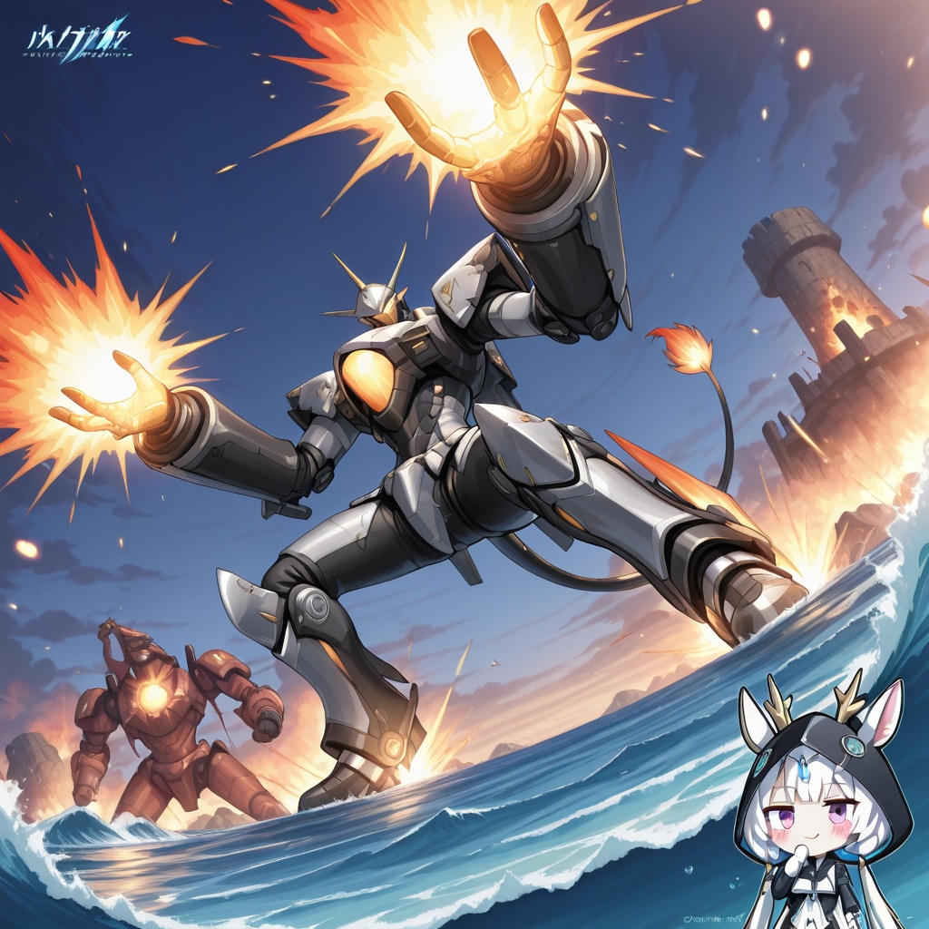 巨大キリンロボとアニマルフーディーちび子ちゃん