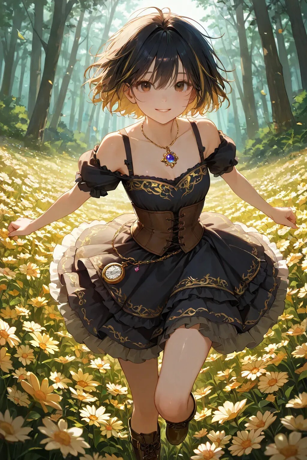 印象、花畑の少女