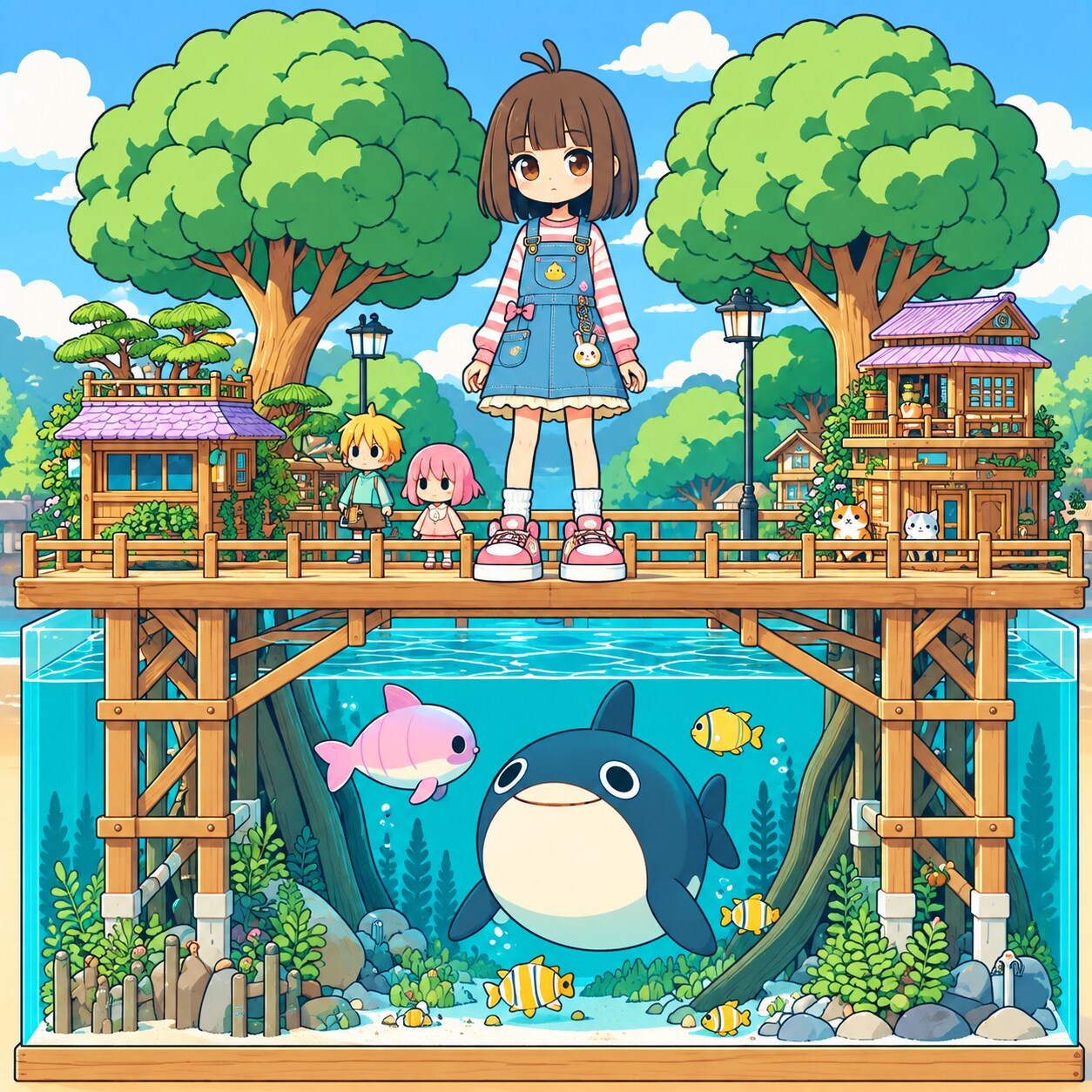 木の橋と少女101 | の人気AIイラスト・グラビア